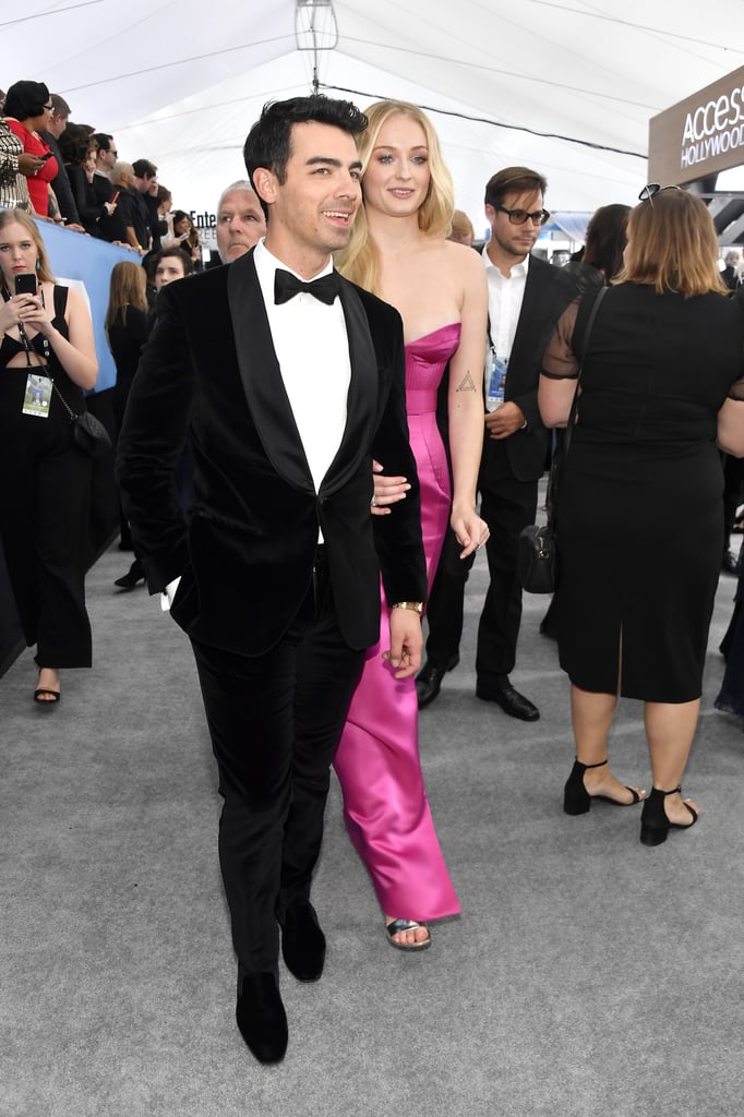 Sophie Turner Hot Pink Louis Vuitton Gown at SAG Awards 2020