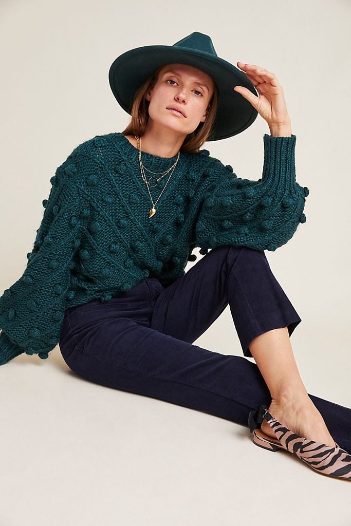printed flare trousers