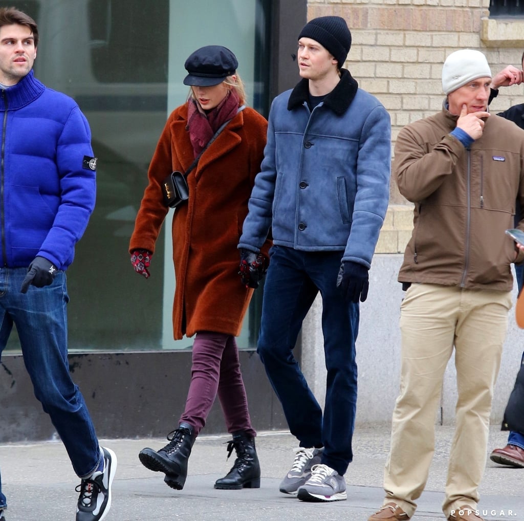 Taylor Swift YSL Bag and Furry Coat With Joe Alwyn