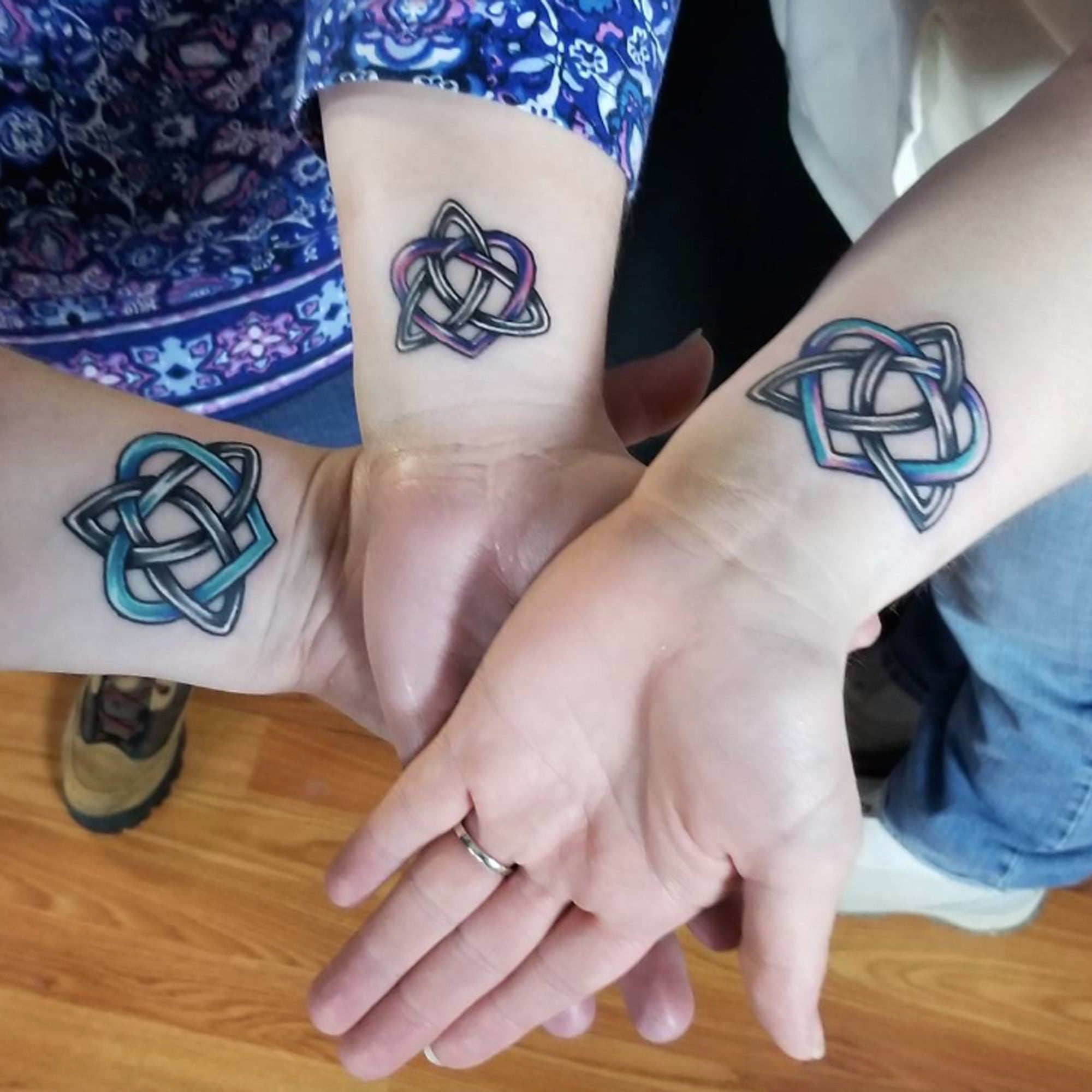 Wrist tattoo 4 pointed Celtic knot Eternal Love Everlasting  Celtic  knot tattoo Wrist tattoos for women Irish knot tattoo
