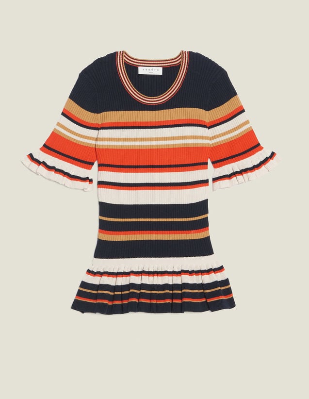 Sandro Paris Striped Knit Top