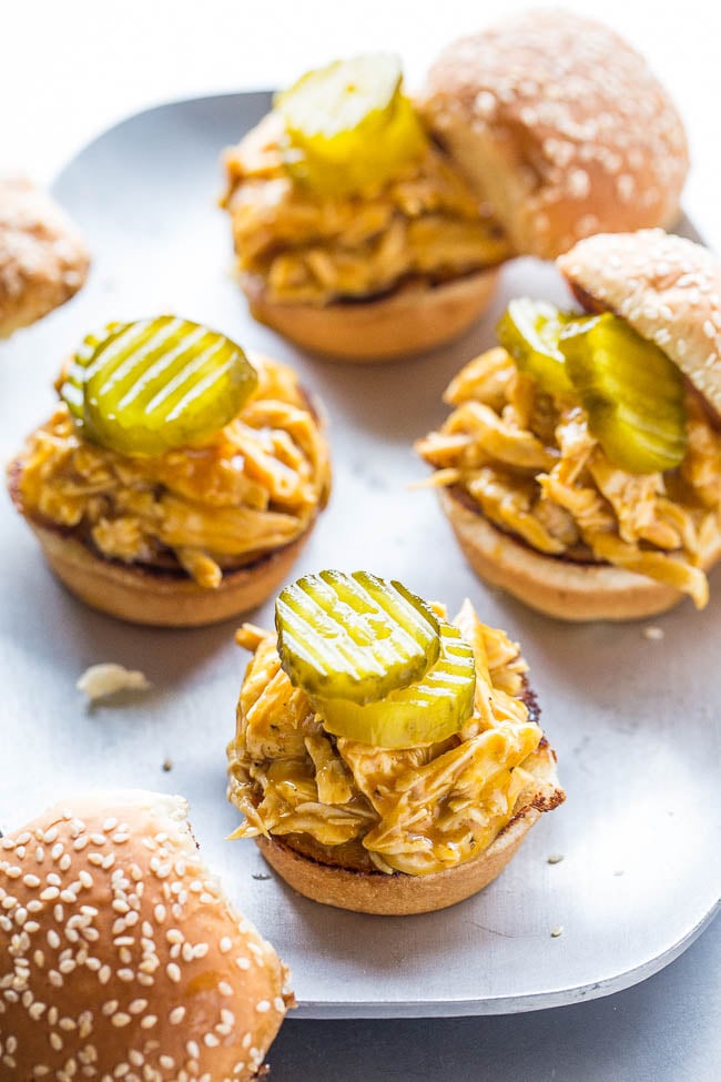 Beer and Bourbon Barbecue Chicken Sliders