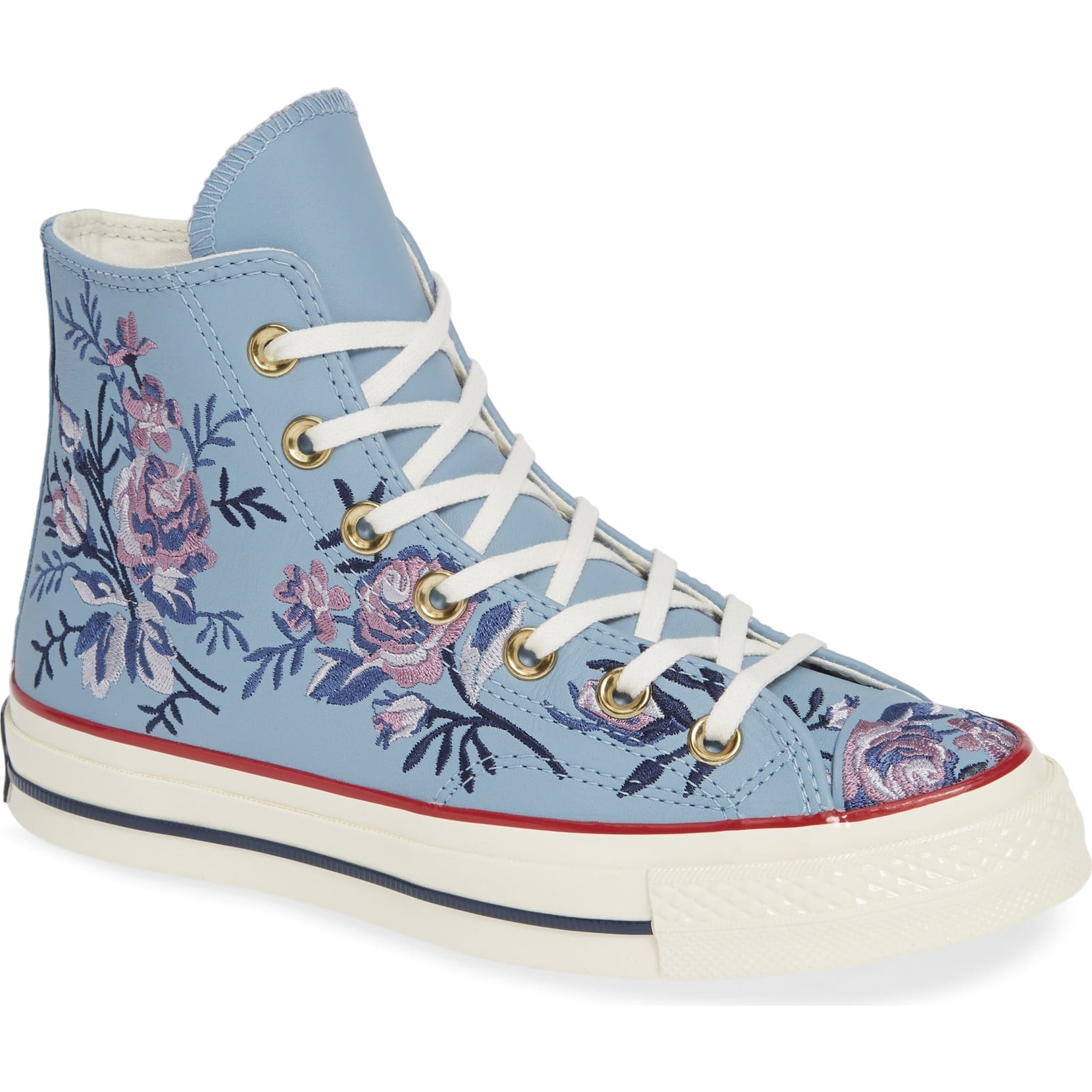 converse with flower pattern