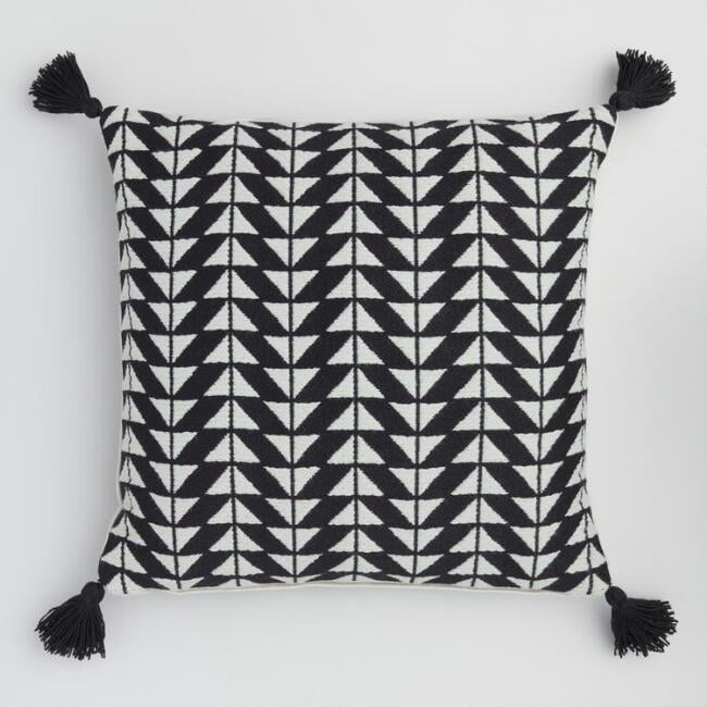 Black and White Arrow Indoor Outdoor Throw Pillow