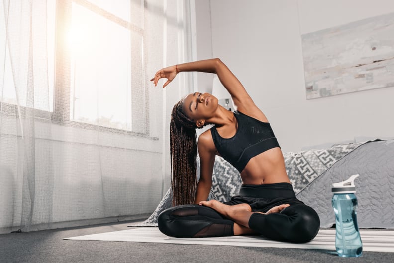 woman stretching to focus