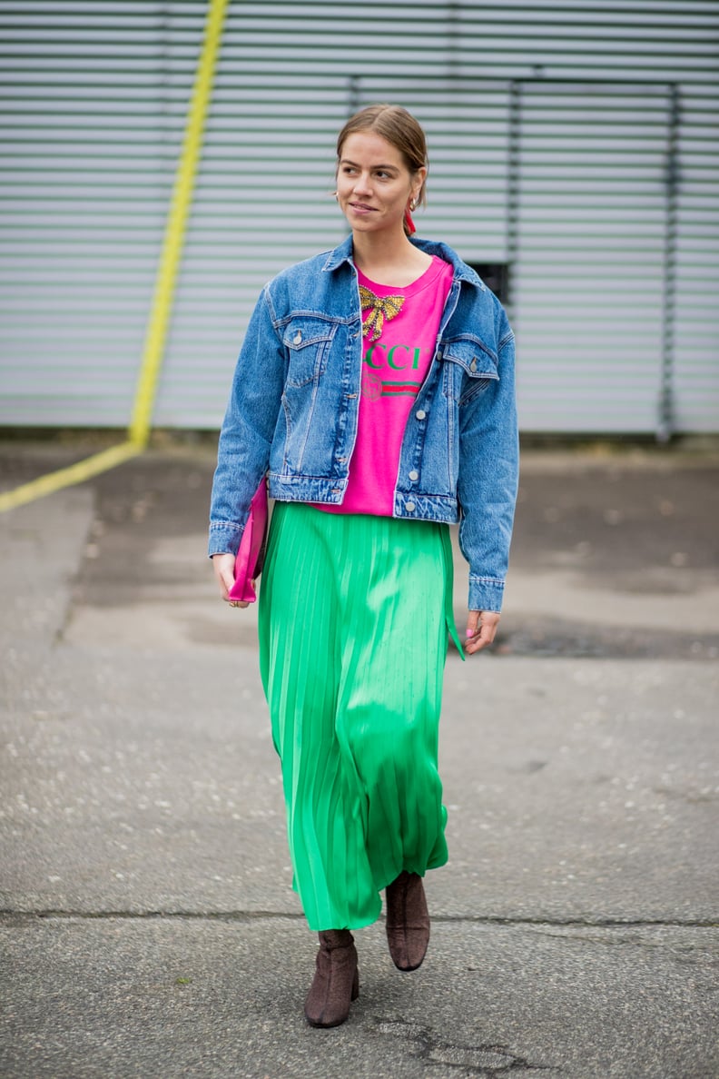 Throw a Sweatshirt Under Your Jean Jacket For Extra Warmth