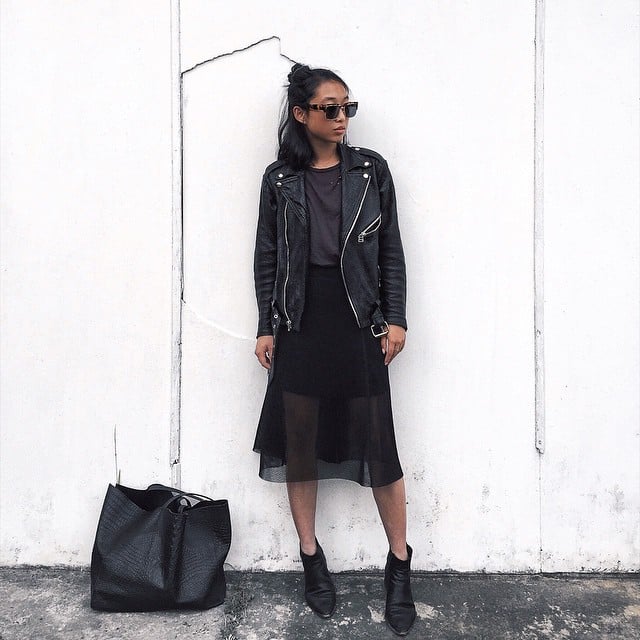 Wear it over a sheer dress for contrast.