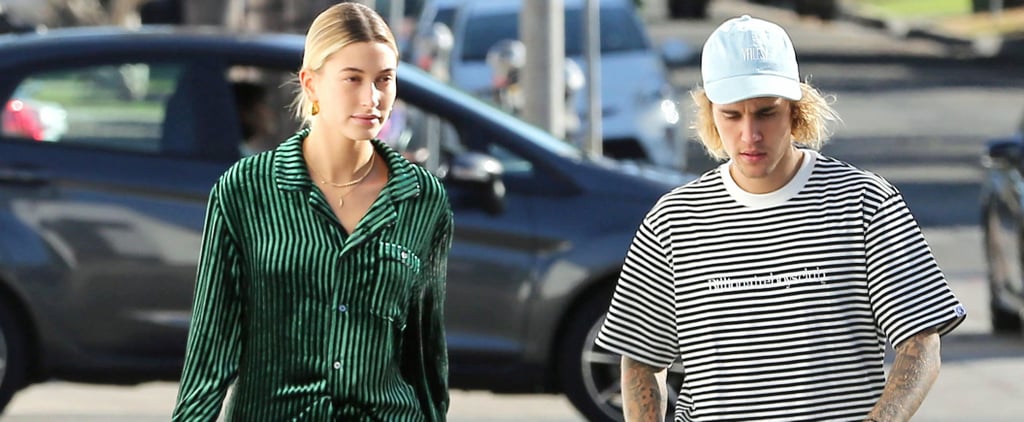 Hailey Baldwin Green Pajama Set With Justin Bieber 2018