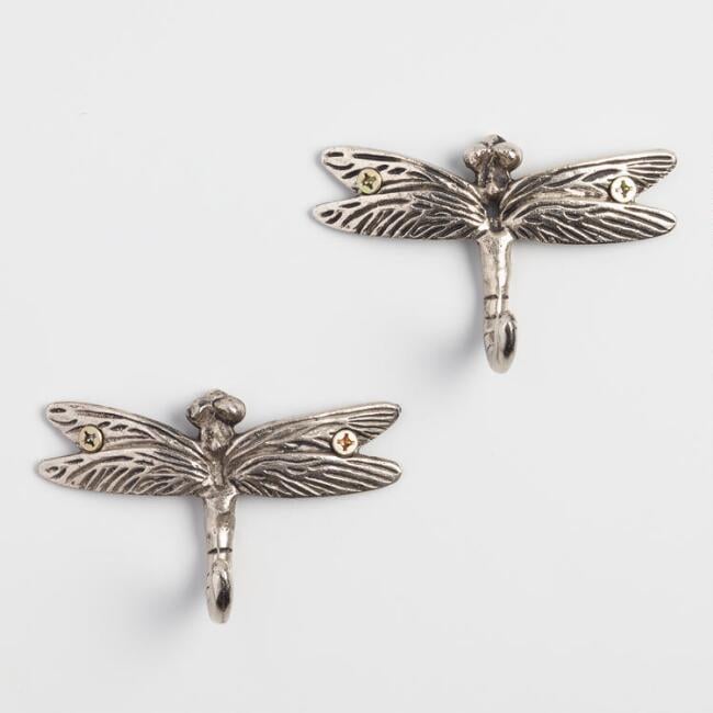 Dragonfly Metal Hooks, Set of 2