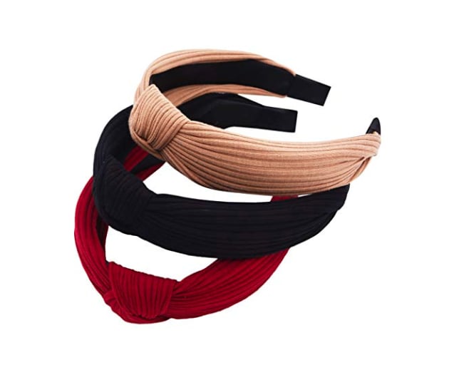Pack of 3 Wide Striped Cross Knot Headbands