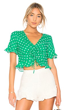 L'Academie The Lucia Blouse in Green Dot