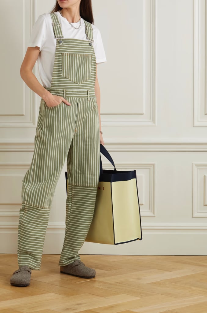 Ganni Striped Organic Denim Jumpsuit