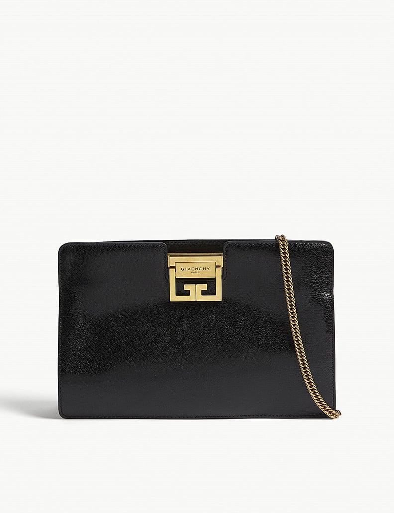 Givenchy Logo Grained Leather Clutch