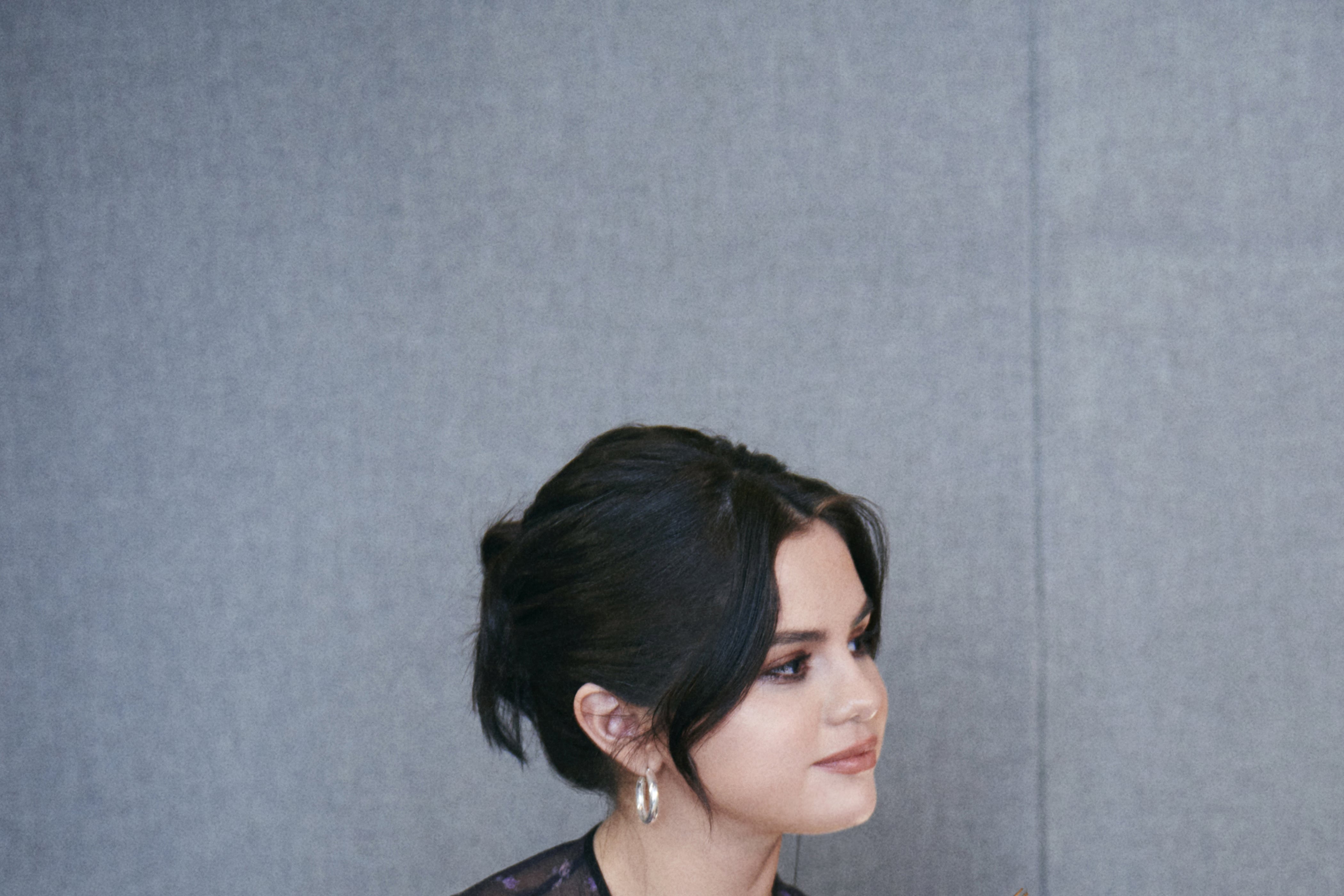 Selena Gomez's Black Floral Dress on Coach Podcast 2019