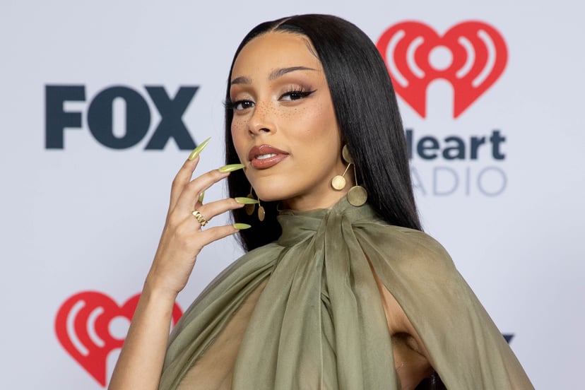 LOS ANGELES, CALIFORNIA - MAY 27: Doja Cat is seen arriving at the 2021 iHeartRadio Music Awards on May 27, 2021 in Los Angeles, California. EDITORIAL USE ONLY (Photo by Emma McIntyre/Getty Images for iHeartMedia)