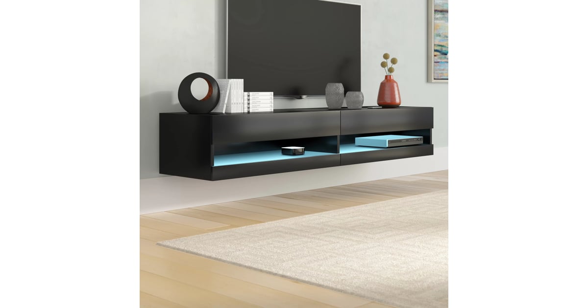 Floating TV Stand With LEDs Orren Ellis Ramsdell Floating TV