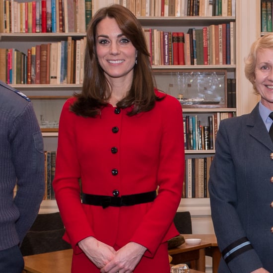 Kate Middleton Wearing Red Suit Set December 2015