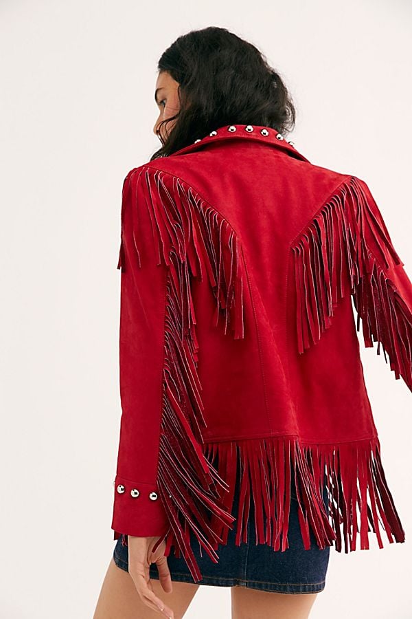 Understated Leather Watermelon Fringe Jacket