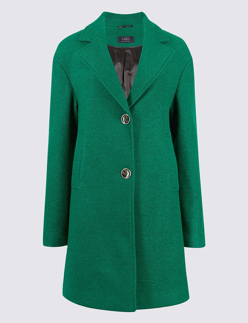 Marks & Spencer Wool Blend Single Breasted Coat
