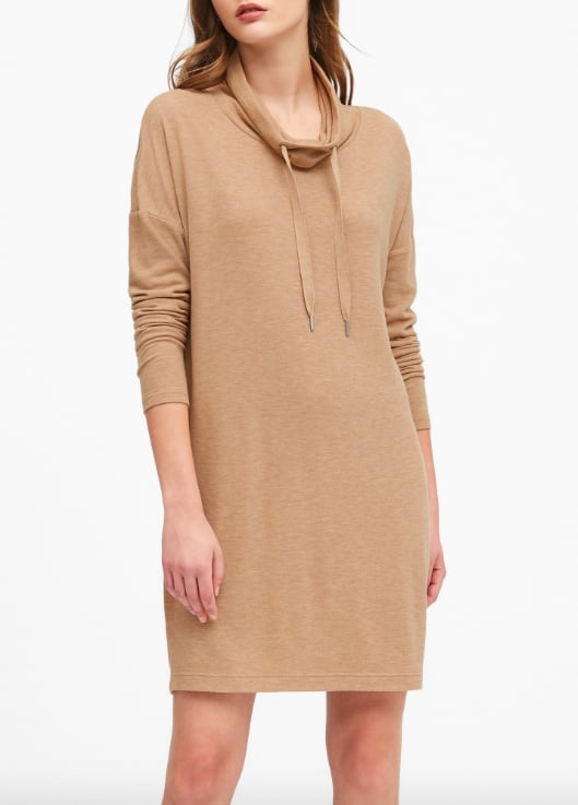 Plush Jersey Funnel-Neck Dress