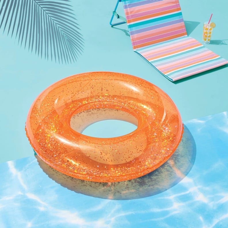 Glitter Tube Pool Float Peach