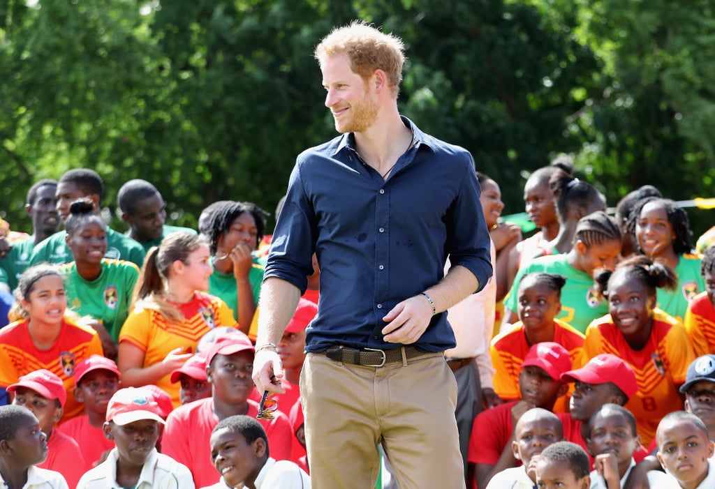 Prince Harry Playing Cricket With Kids in the Caribbean 2016