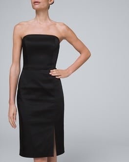 Satin Strapless Sheath Dress