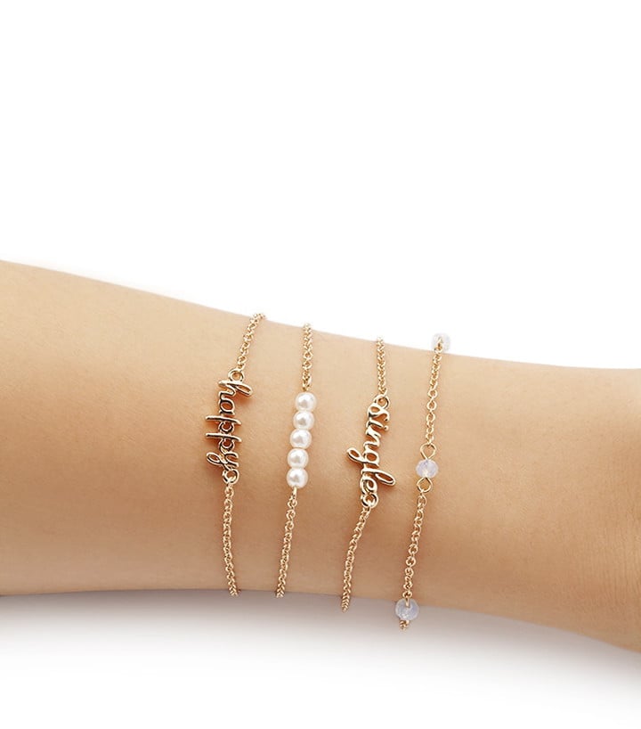 Beaded Happy Bracelet Set