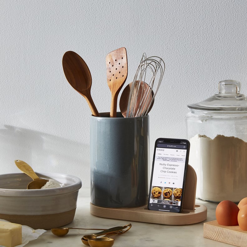 A Sleek Ceramic Holder: The Baker Dock & Utensil Crock