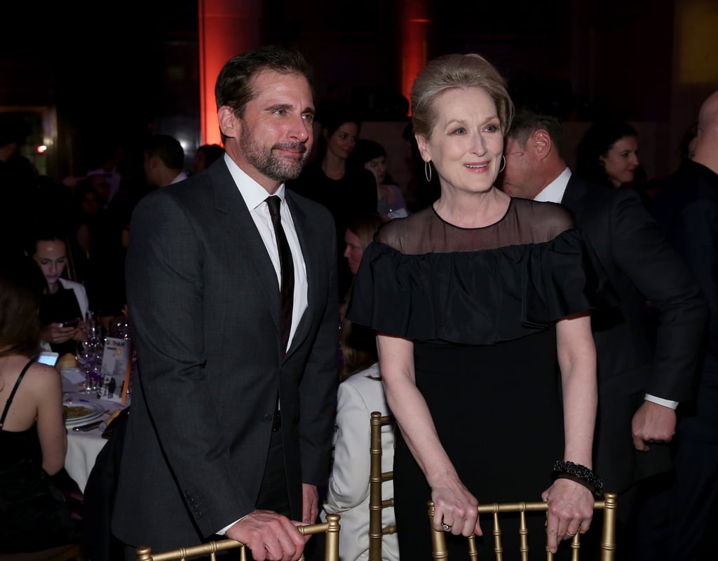 Steve Carell scored a seat next to Meryl Streep.