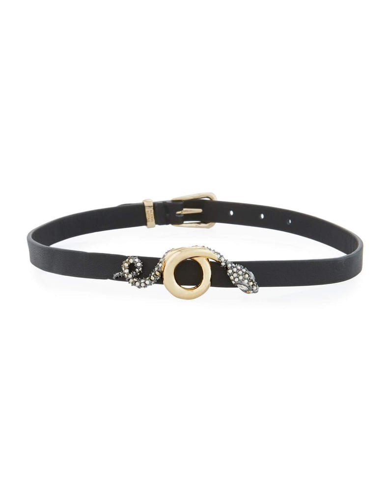 Alexis Bittar Snake Charm Leather Wrap Choker/Bracelet