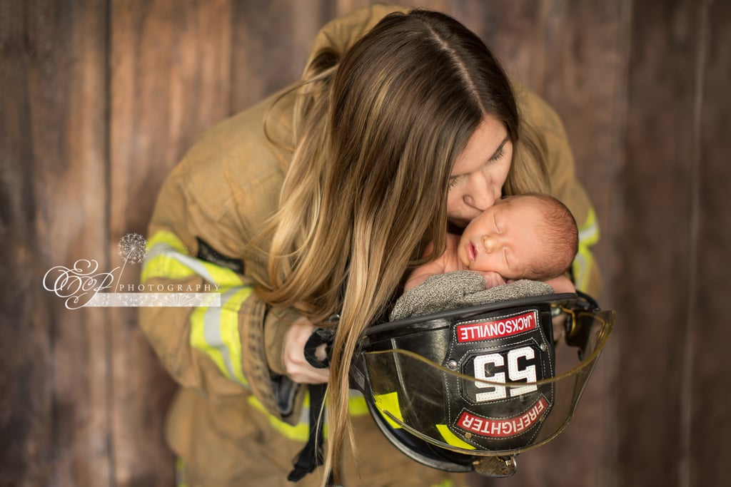 Newborn Photos With Firefighter Mom and Police Officer Dad