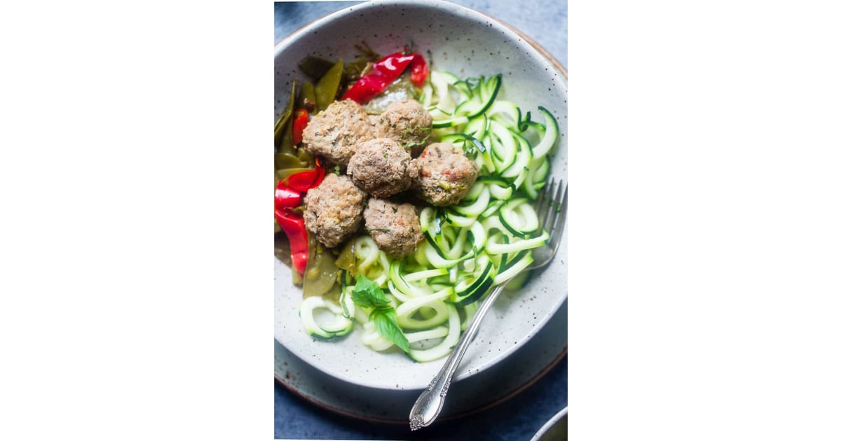 Chicken Meatballs and Zucchini Noodles 18 Healthy, MealPrepFriendly