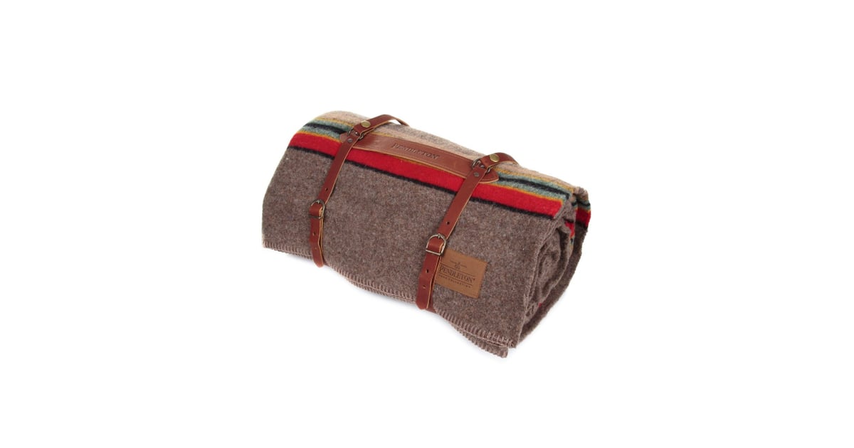 Pendleton Twin Wool Camp Blanket With Leather Carrier Expensive