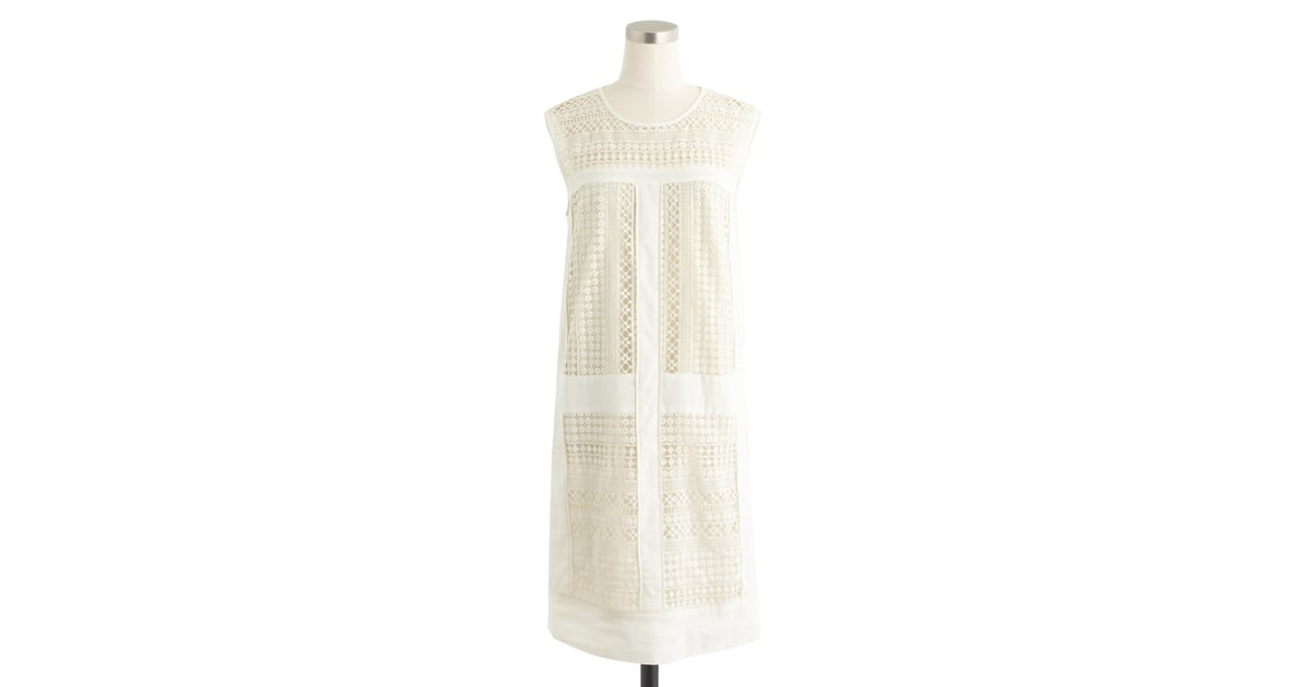 J.Crew Geo Lace Shift Dress ($148) | Olivia Palermo's White Beach Cover ...