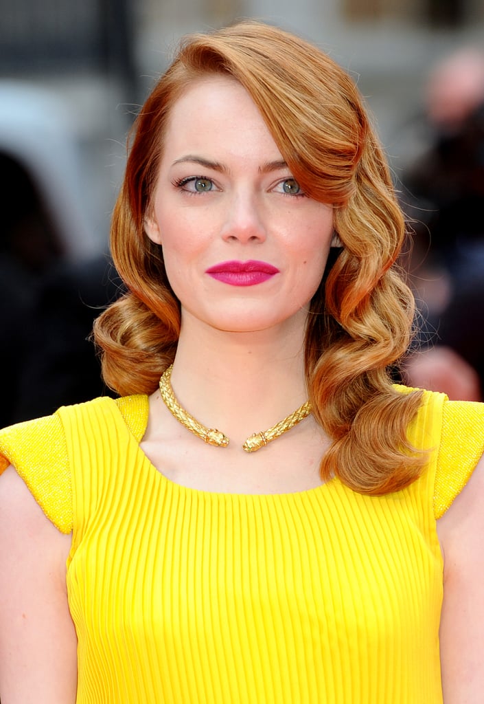 Emma Stone Retro Curls On Celebrities 2014 Popsugar Beauty Photo 4 
