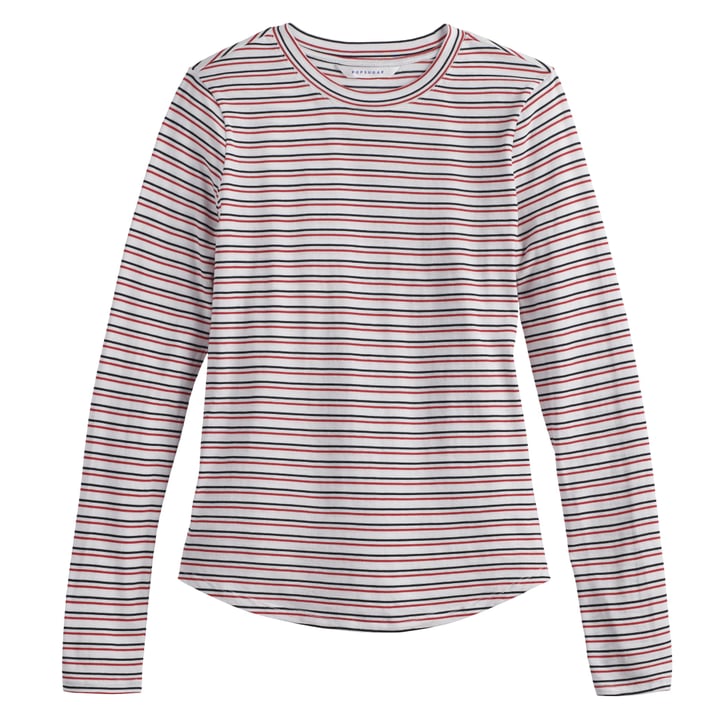 Printed Long Sleeve Tee in Double Stripe with True Red POPSUGAR at Kohl's February 2019