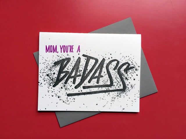 Badass Mom Letterpress Card