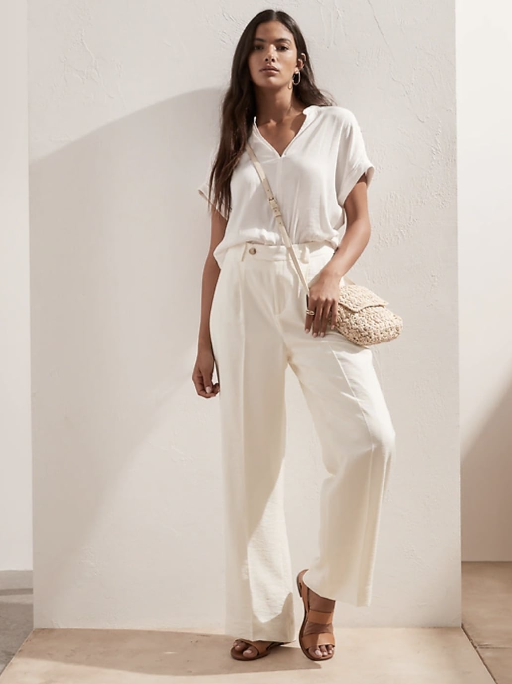 summer wide leg pants outfit