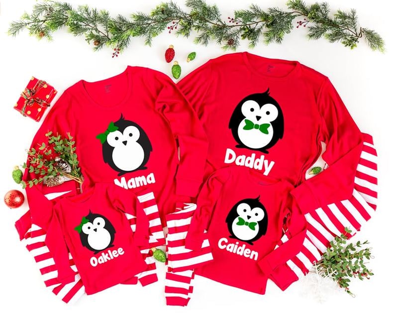 Personalized Penguin Family Pajamas