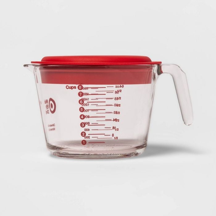 Measure Up: Liquid Glass Measuring Cup With Plastic Lid