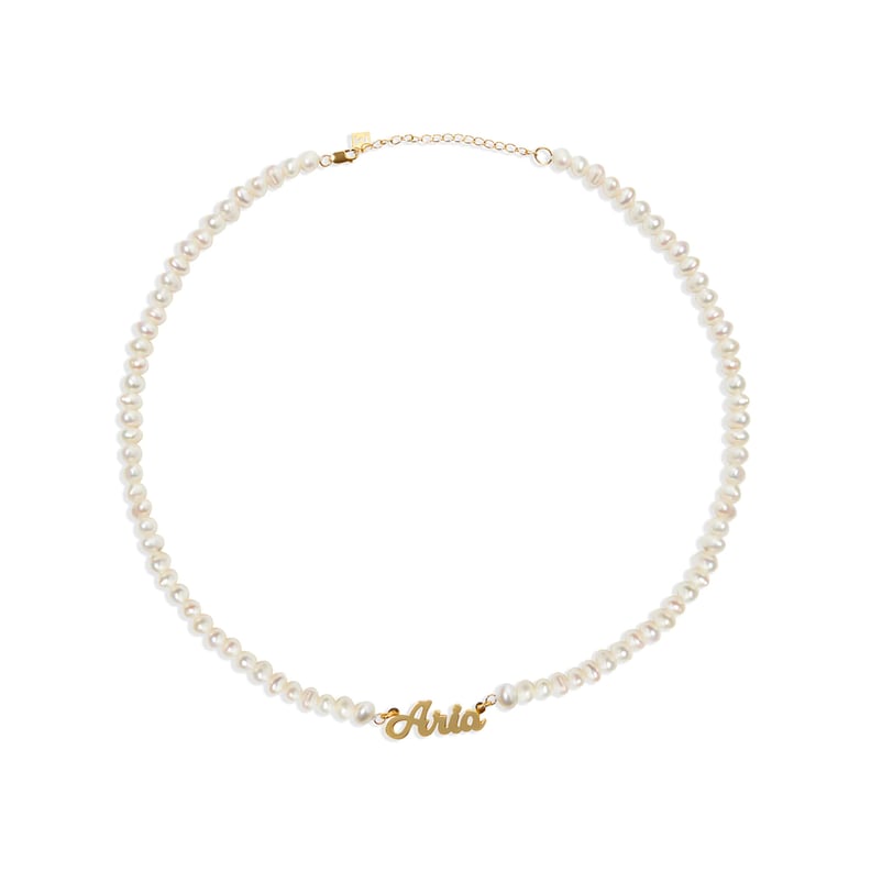 The M Jewelers The Pearl Nameplate Necklace