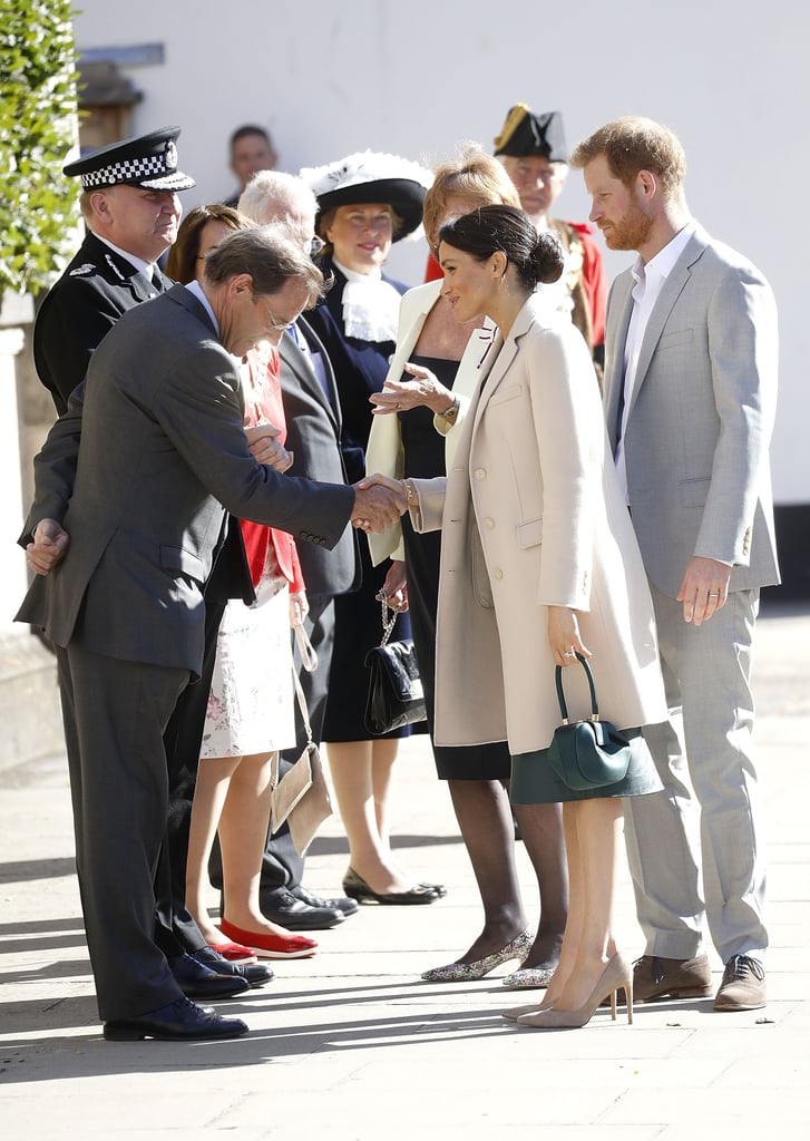 Meghan Markle's Green Hugo Boss Leather Skirt