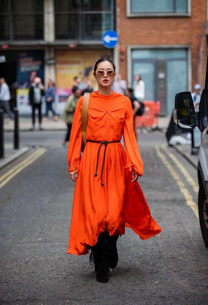 The most vibrant tangerine colour livens up a modest silhouette.