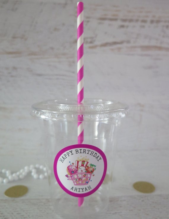 Shopkins personalized disposable party cups