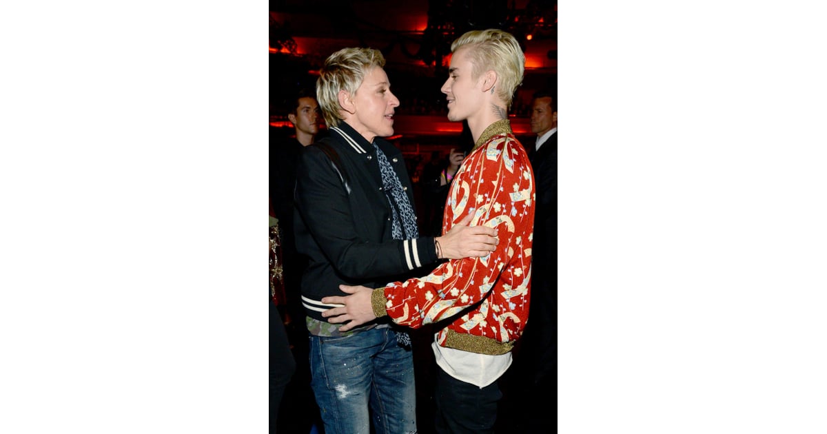 Pictured Ellen DeGeneres and Justin Bieber Celebrities at Saint
