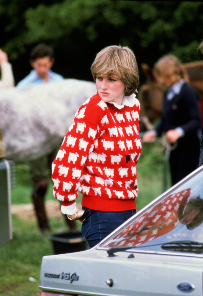 Princess Diana Wearing a Similar Printed Sweater in 1981