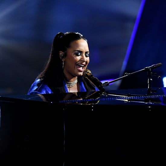 Demi Lovato Purple Suit at Billboard Music Awards 2020