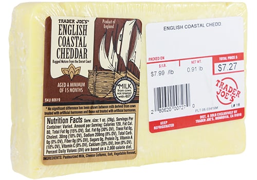 Trader Joe's English Coastal Cheddar ($8/Pound)