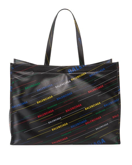 Balenciaga Men's Market Shopper Logo Tote Bag